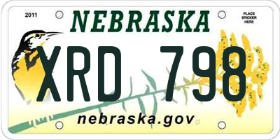 NE license plate XRD798