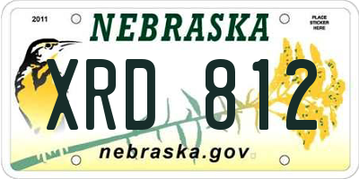 NE license plate XRD812