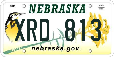 NE license plate XRD813