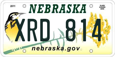 NE license plate XRD814
