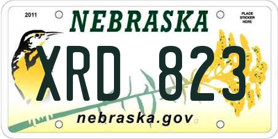 NE license plate XRD823