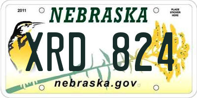 NE license plate XRD824