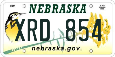 NE license plate XRD854