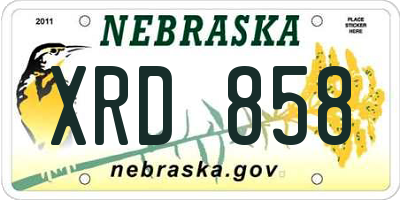 NE license plate XRD858