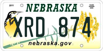 NE license plate XRD874