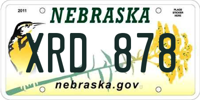 NE license plate XRD878