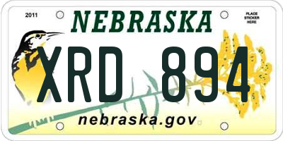 NE license plate XRD894