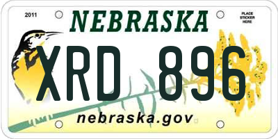 NE license plate XRD896