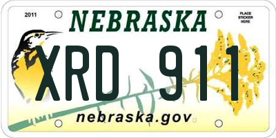 NE license plate XRD911
