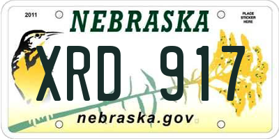 NE license plate XRD917