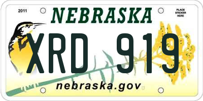 NE license plate XRD919