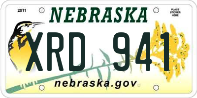NE license plate XRD941
