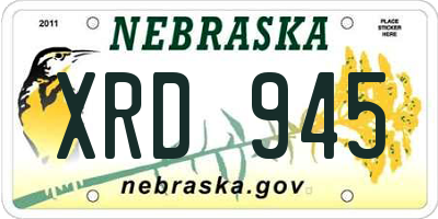 NE license plate XRD945