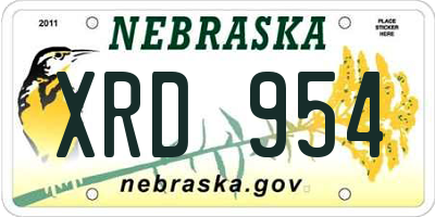 NE license plate XRD954