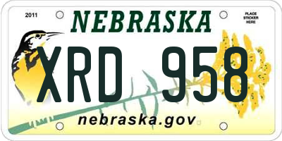 NE license plate XRD958