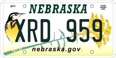 NE license plate XRD959