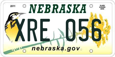 NE license plate XRE056