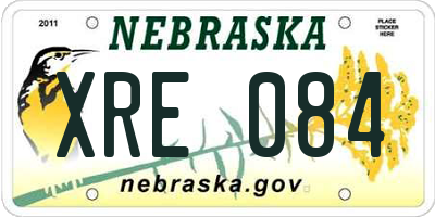 NE license plate XRE084