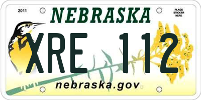 NE license plate XRE112