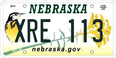 NE license plate XRE113