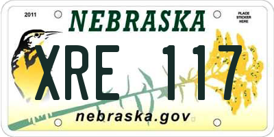 NE license plate XRE117