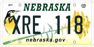 NE license plate XRE118