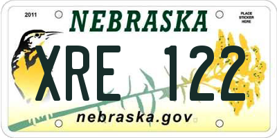 NE license plate XRE122