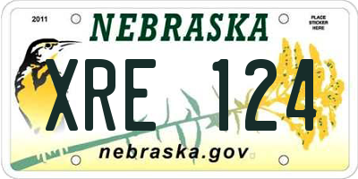 NE license plate XRE124