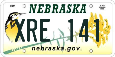 NE license plate XRE141