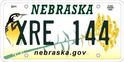 NE license plate XRE144