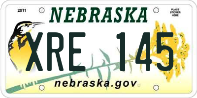 NE license plate XRE145