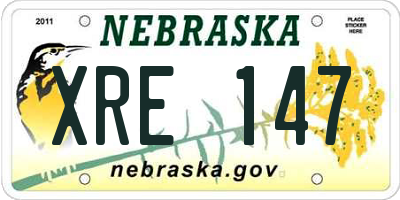 NE license plate XRE147