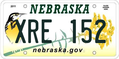 NE license plate XRE152