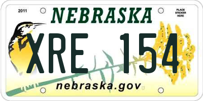 NE license plate XRE154