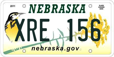 NE license plate XRE156