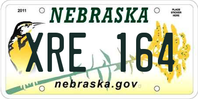 NE license plate XRE164