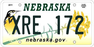 NE license plate XRE172