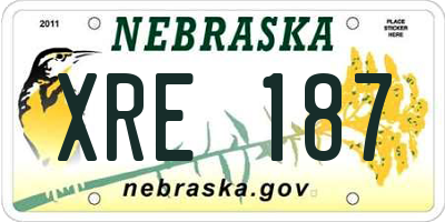 NE license plate XRE187