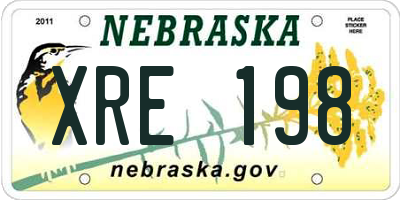 NE license plate XRE198