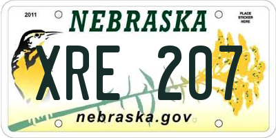 NE license plate XRE207