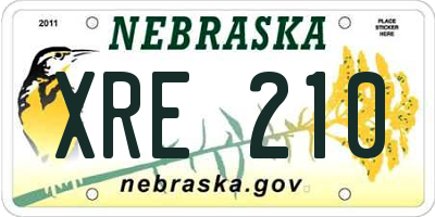 NE license plate XRE210