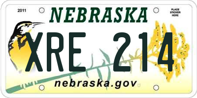 NE license plate XRE214