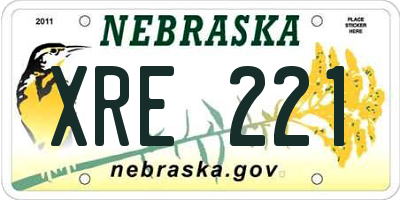 NE license plate XRE221