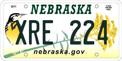 NE license plate XRE224