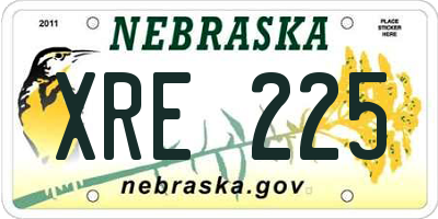 NE license plate XRE225