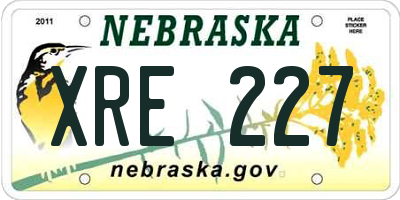 NE license plate XRE227