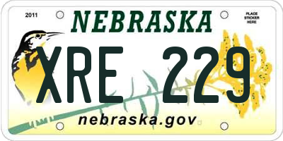 NE license plate XRE229