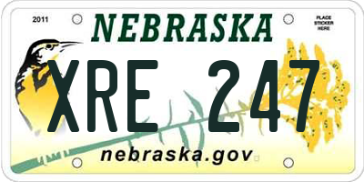 NE license plate XRE247