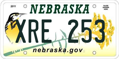 NE license plate XRE253