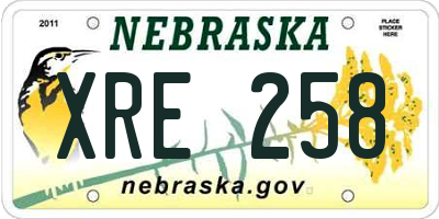 NE license plate XRE258